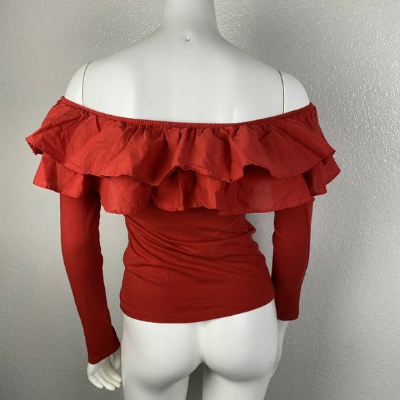 H&M Women's blouse Ruffle Off The Shoulder Fiesta - Picture 2 of 4